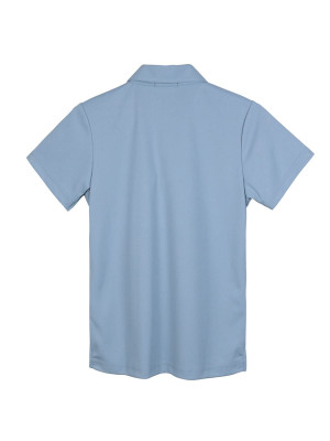 เสื้อโปโลรีไซเคิลแขนตรง — สีฟ้า