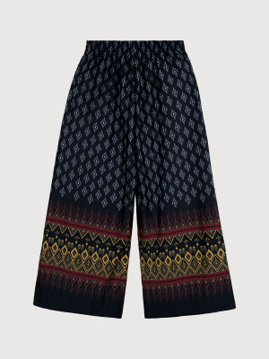 TRU-LOZPTH-BK010F กางเกงขายาวซิปข้างลายไ...