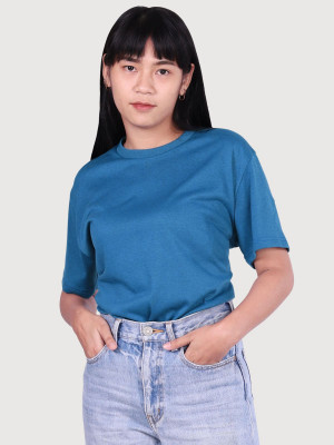 เสื้อยืดคอกลมท็อปดาย — สีฟ้า