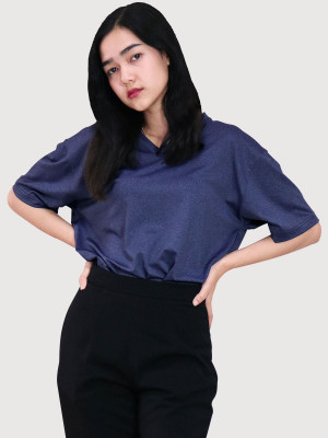 เสื้อยืดกีฬาคอวี — สีม่วง