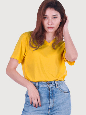 V-neck t-shirt, dark yellow
