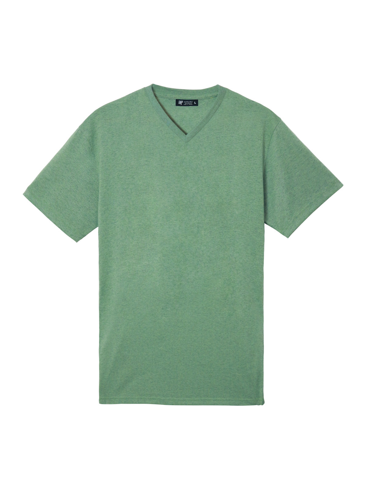V-neck top dye t-shirt, green