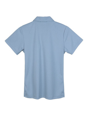 เสื้อโปโลรีไซเคิลแขนตรง — สีฟ้า